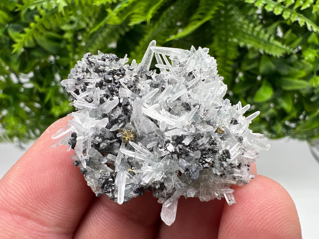 Sphalerite Chalcopyrite on Green Quartz with Hematite, Bulgaria Mineral Specimen