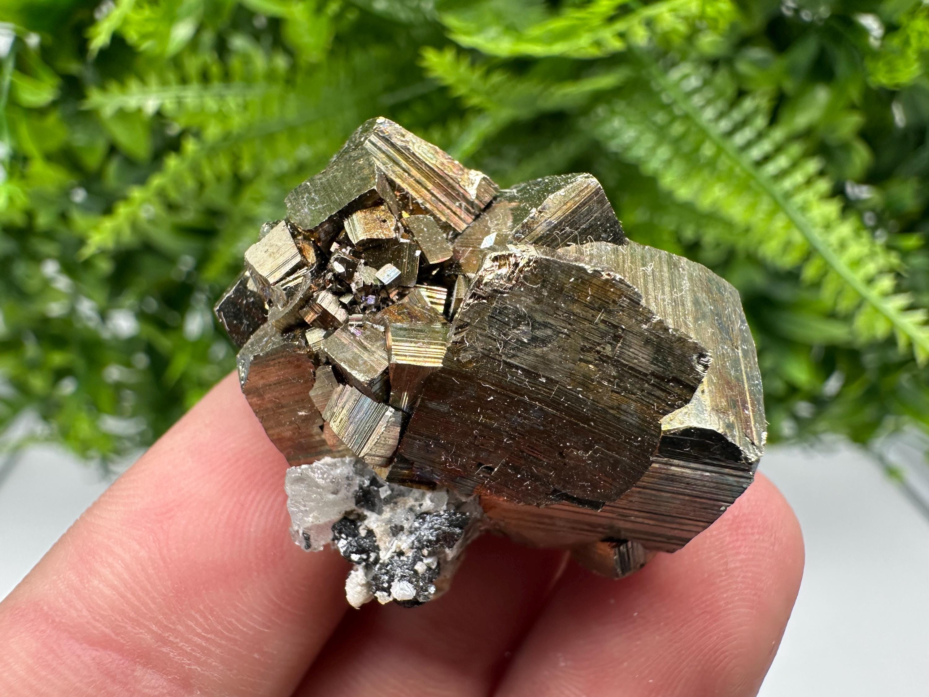 Wonderful Rainbow Pyrite whit Calcite,natural minerals souvenir Crystal,collection stone,rare minerals,home decor,Borieva Bulgaria