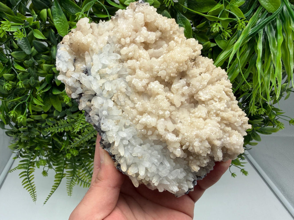 Milky Quartz Calcite Specimen, Borieva Mine Bulgaria, Home Decor Stone