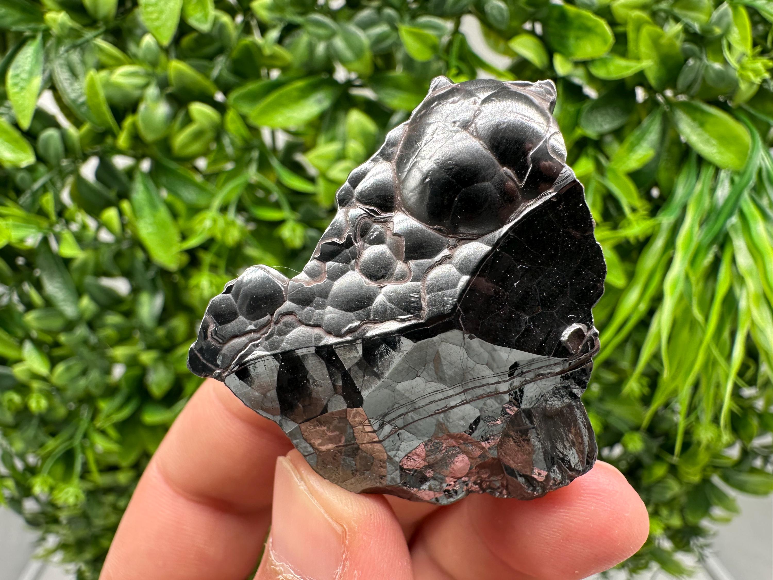 Botryoidal Black Hematite Specimen: Moroccan Crystal for Reiki Chakra