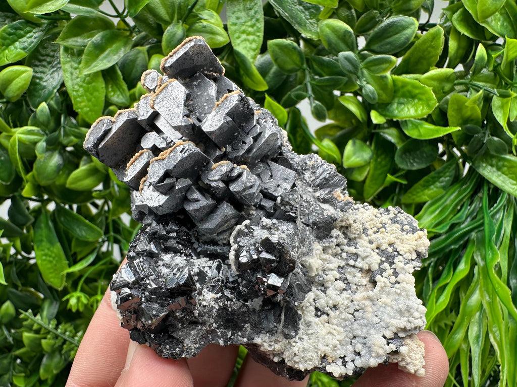 Skeletal Galena with Sphalerite and Calcite - Madan, Bulgaria