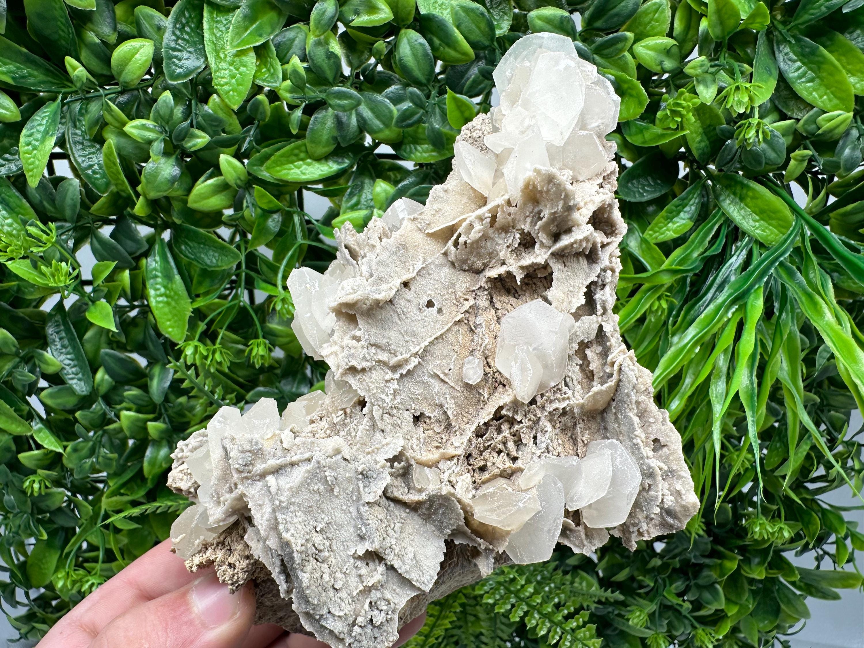 UV Calcite on Aragonite, Bulgaria Mineral Specimen, Rare Crystal