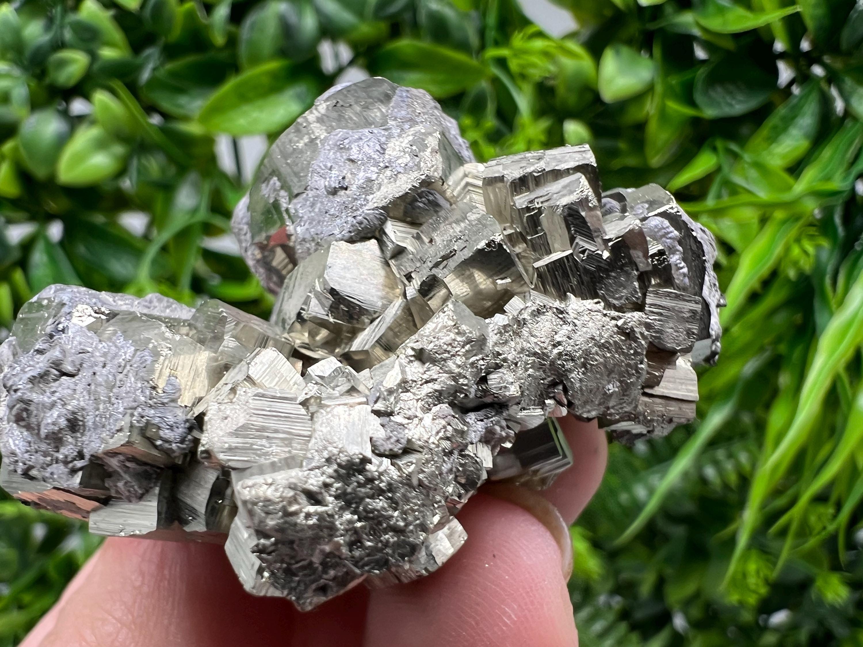 Rare Pyrite Crystal Cluster: Natural Mineral Specimen, Bulgaria