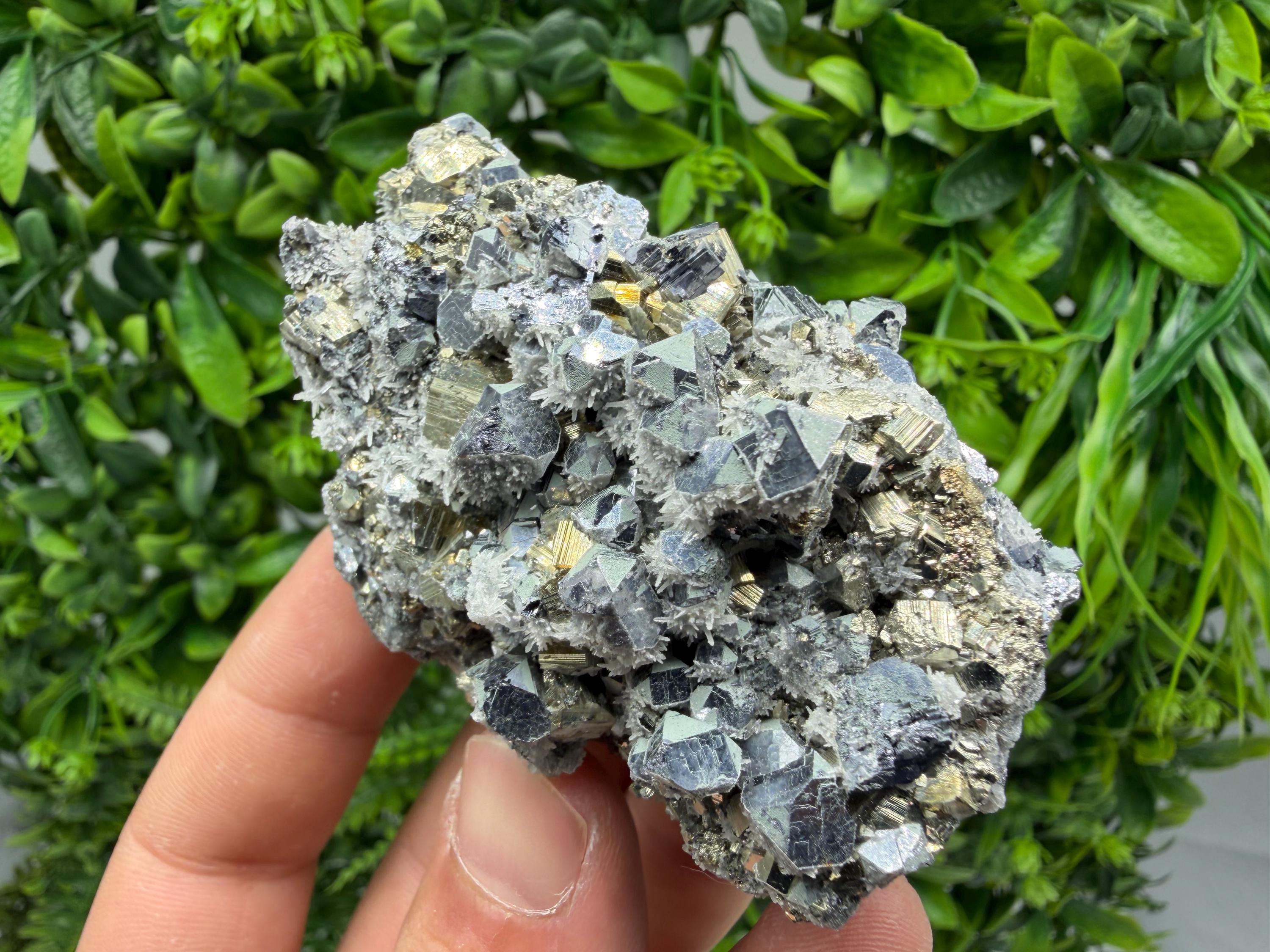 Pyrite Sphalerite Quartz  Mineral Specimen, Krushev dol Mine