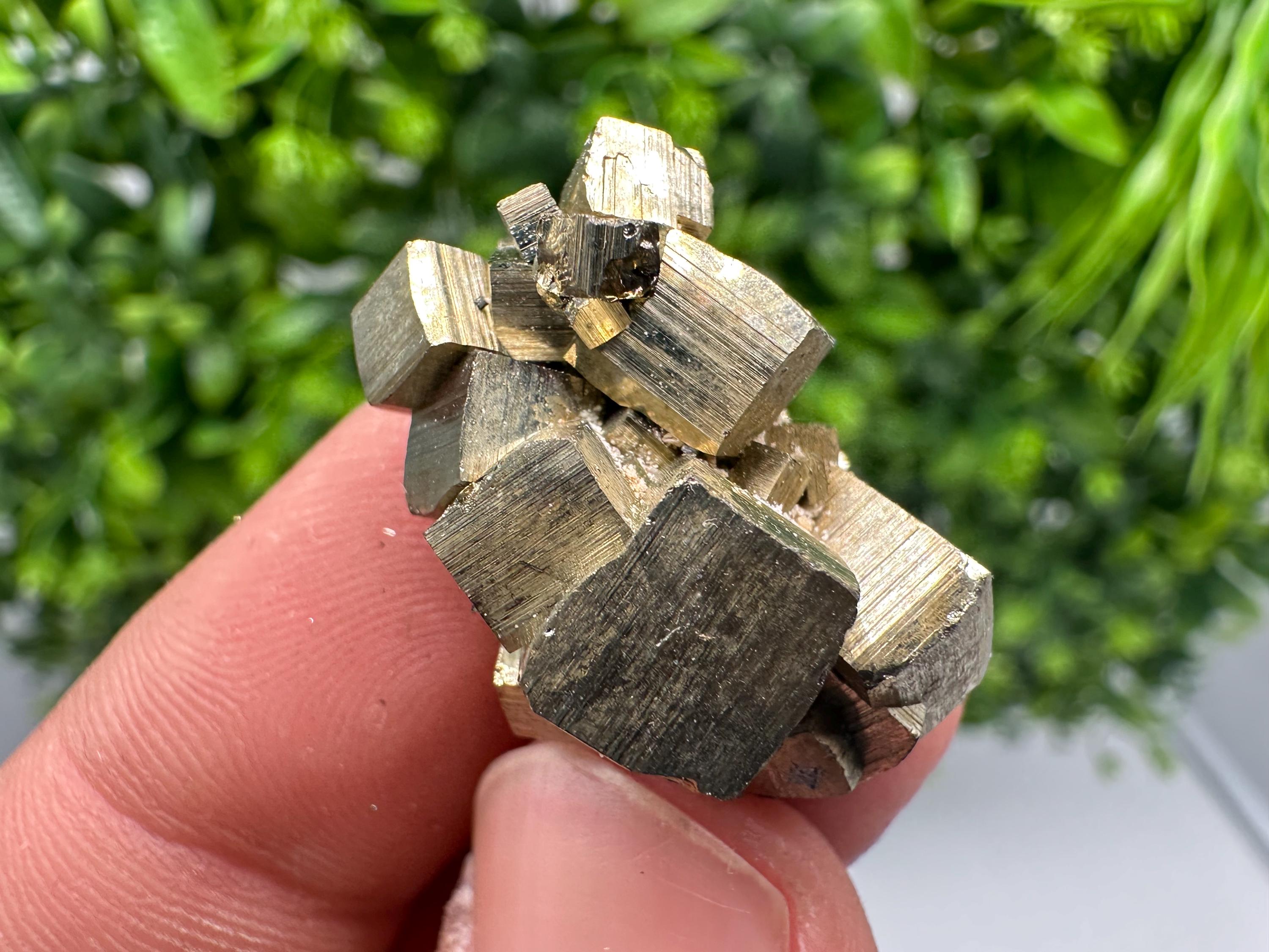 Rainbow Pyrite with Calcite, Natural Crystal Mineral Specimen, Bulgaria