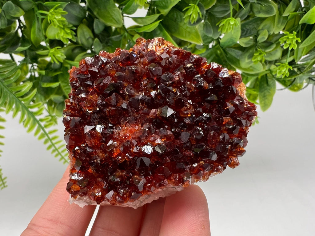Citrine Crystal with Hematite Inclusions: Natural Phantom Cluster