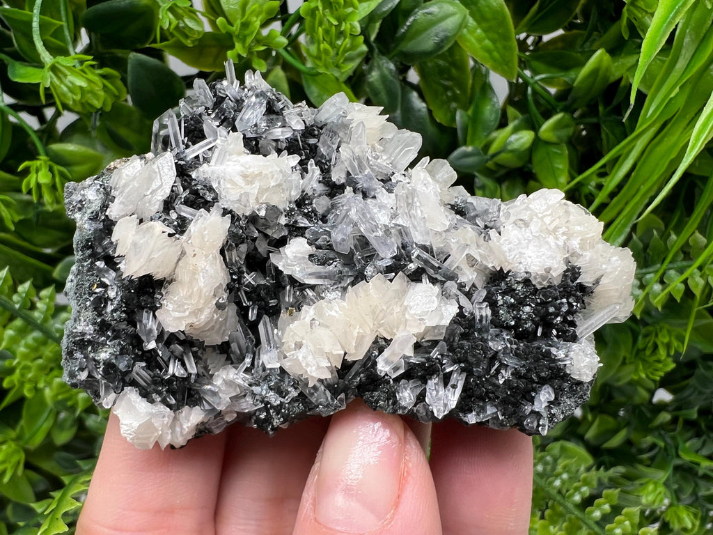 Calcite on Quartz Specimen: Borieva Mine, Madan, Bulgaria