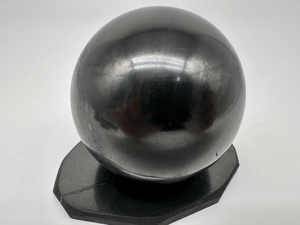 8cm Shungite Sphere: EMF & 5G Protection, Healing Crystal