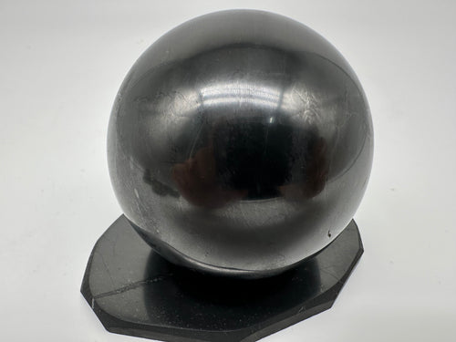 8cm Shungite Sphere: EMF & 5G Protection, Healing Crystal