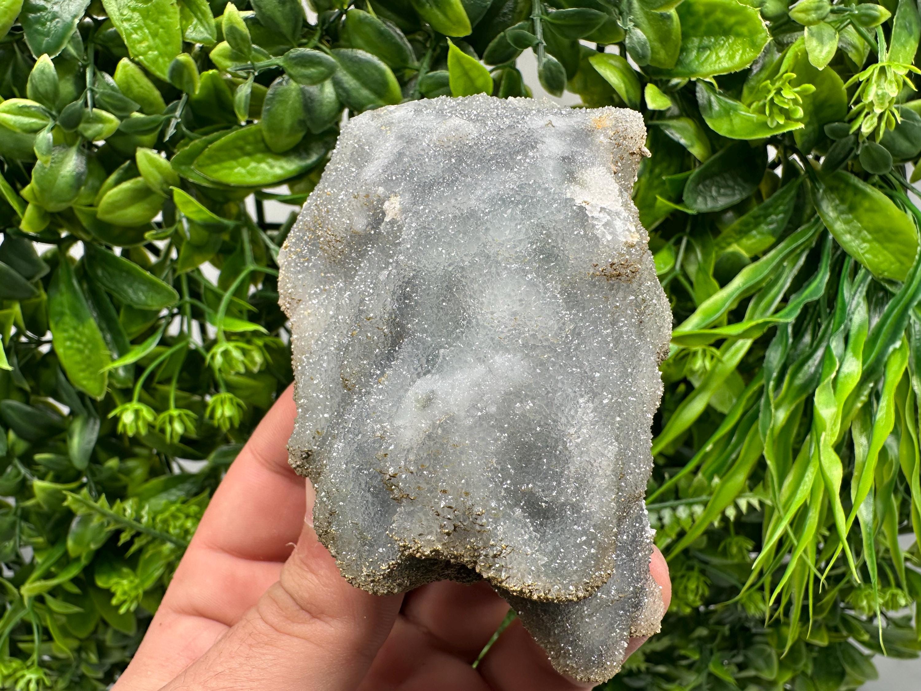 Blue Chalcedony Quartz with Chlorite Inclusions, Bulgaria Mineral Specimen