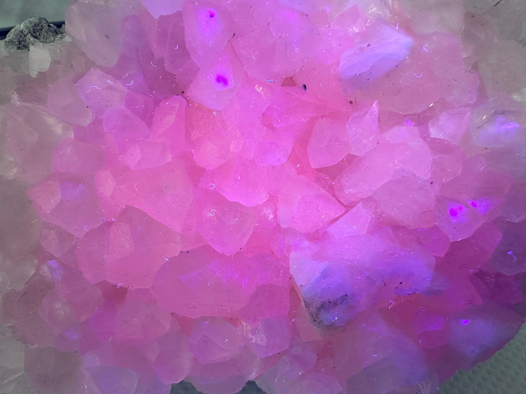 UV Reactive Mangano Calcite Crystal: Androvo Mine, Bulgaria