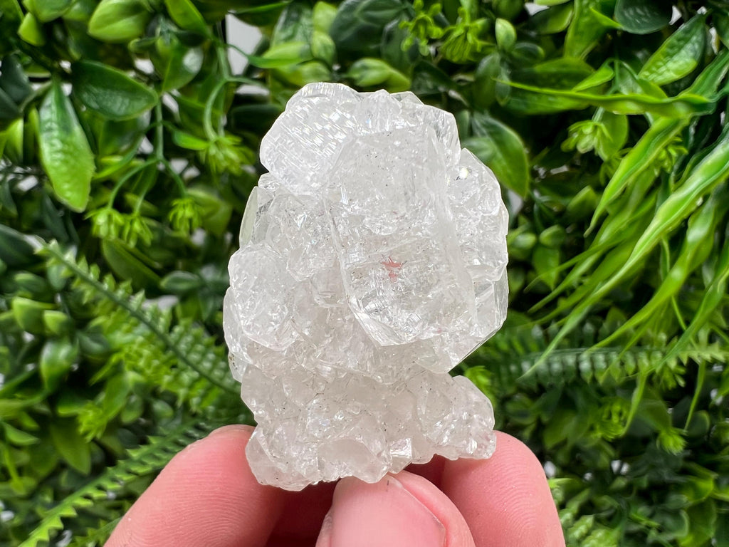 Transparent Apophyllite on Chalcedony, Natural Crystal Specimen, India