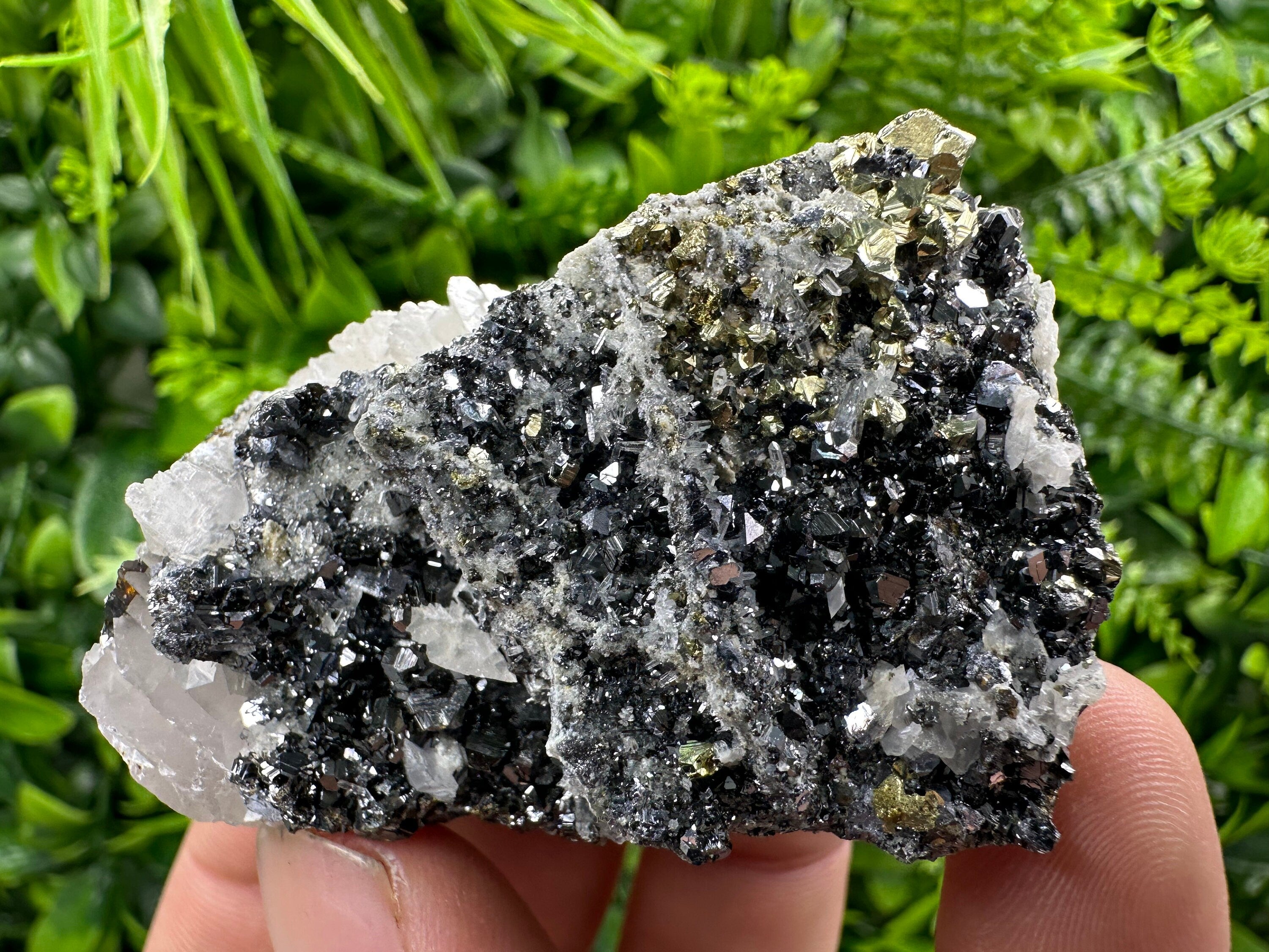 Galena Sphalerite Calcite on Quartz, Borieva Mine Bulgaria
