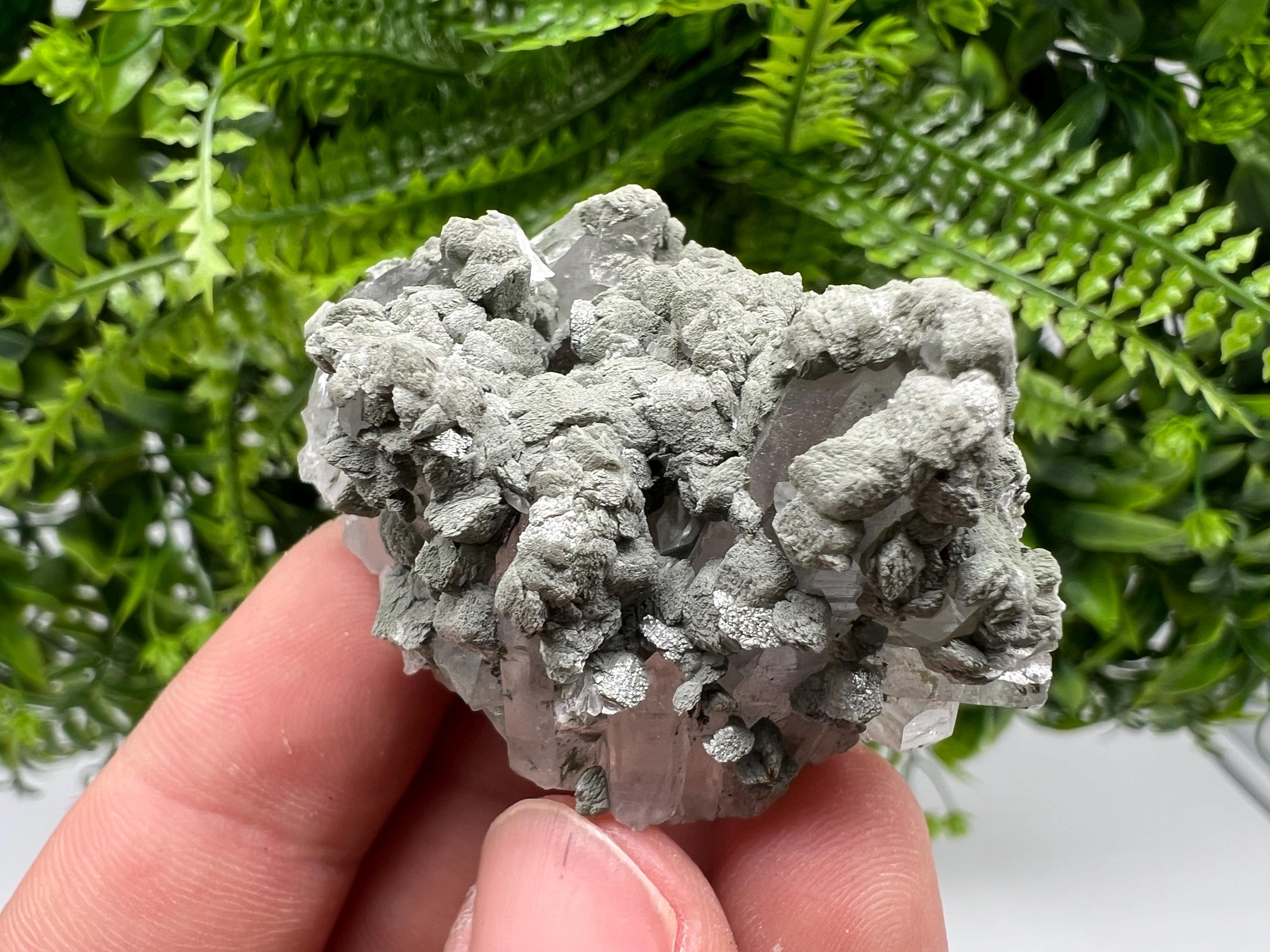 Calcite Quartz on Chlorite Matrix, Borieva Mine Mineral Specimen