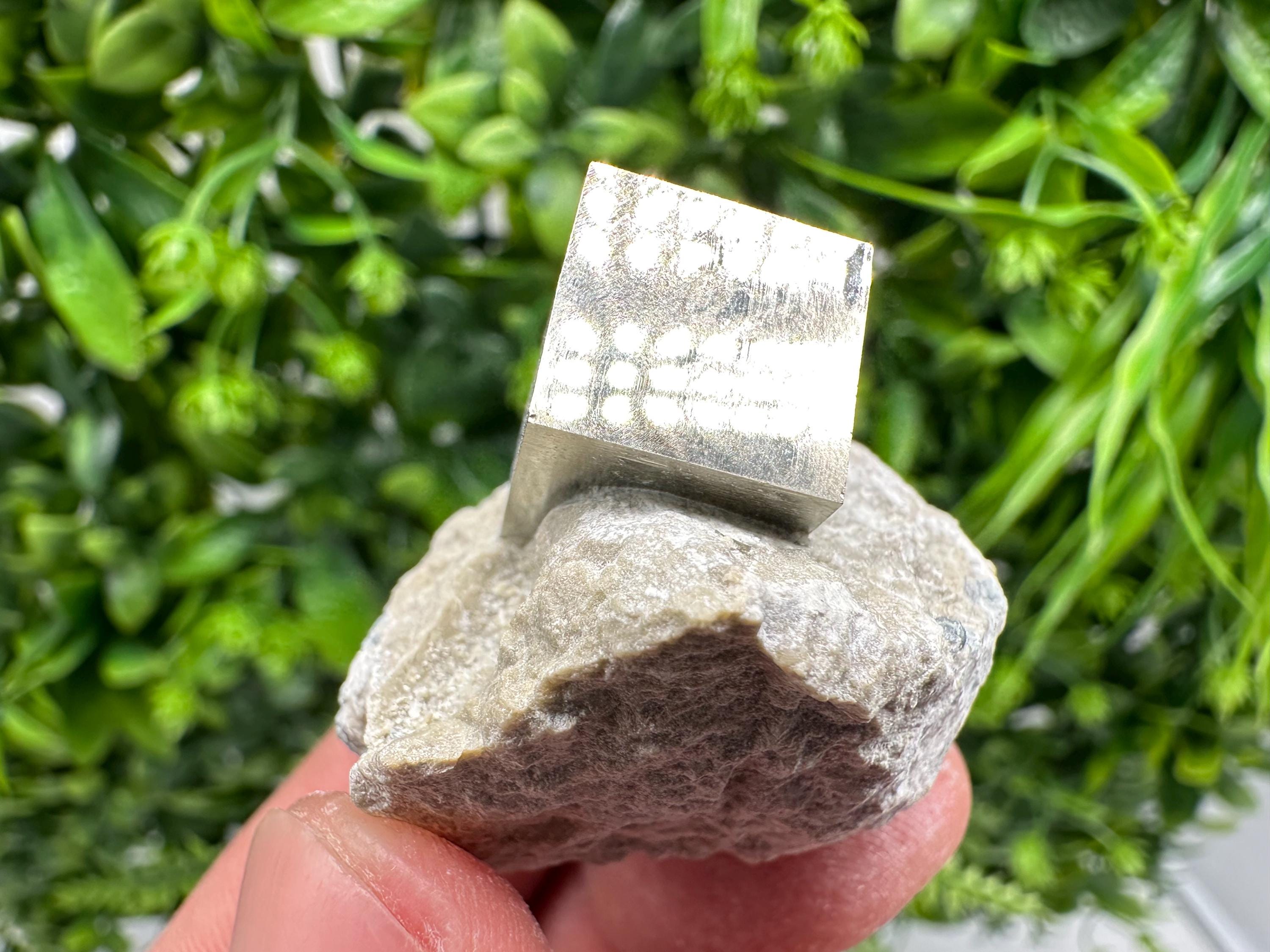 Large Pyrite Cube on Matrix, Navajun Spain, Home Decor Stone