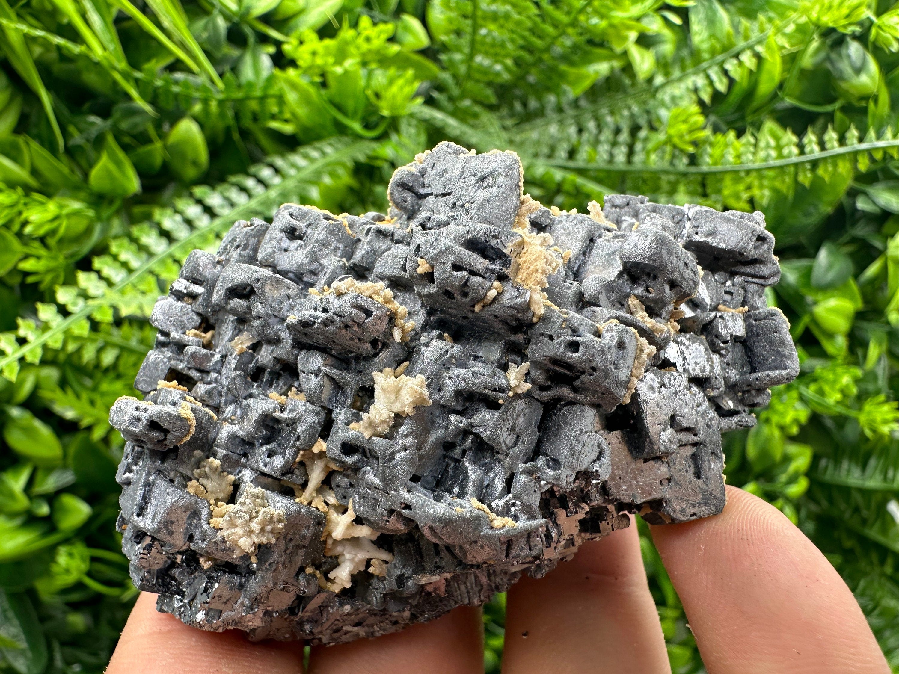 Rare Skeleton Galena Cluster: Natural Crystal Mineral Souvenir