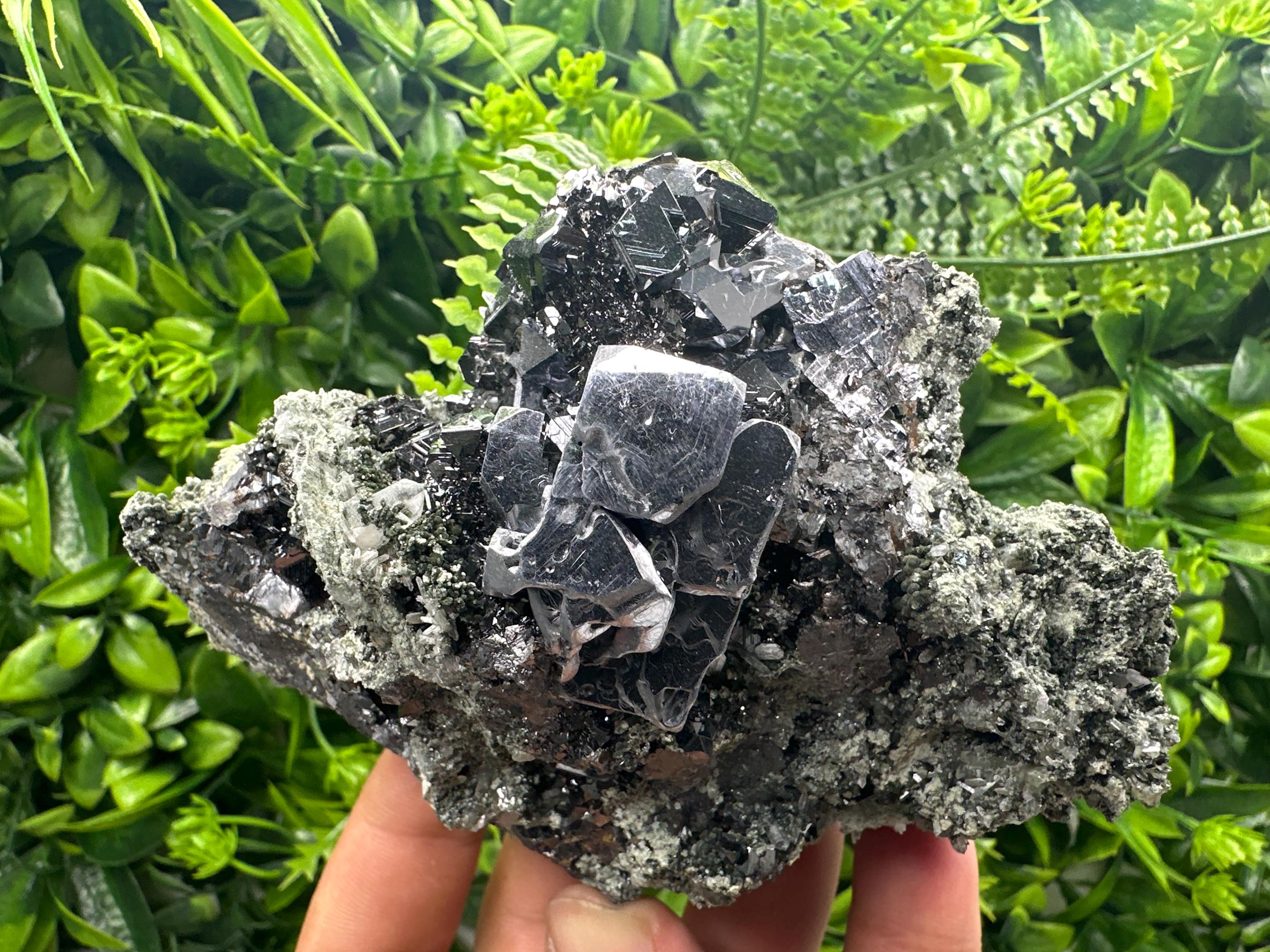 Shiny Galena Sphalerite on Quartz: Natural Mineral Souvenir