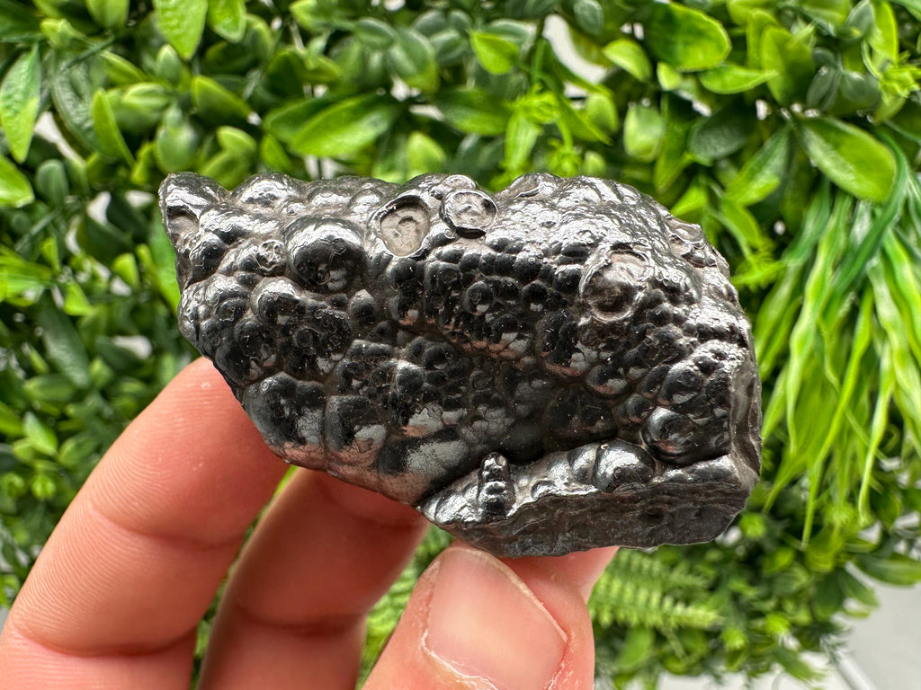 Botryoidal Black Hematite Specimen: Moroccan Crystal for Reiki Chakra