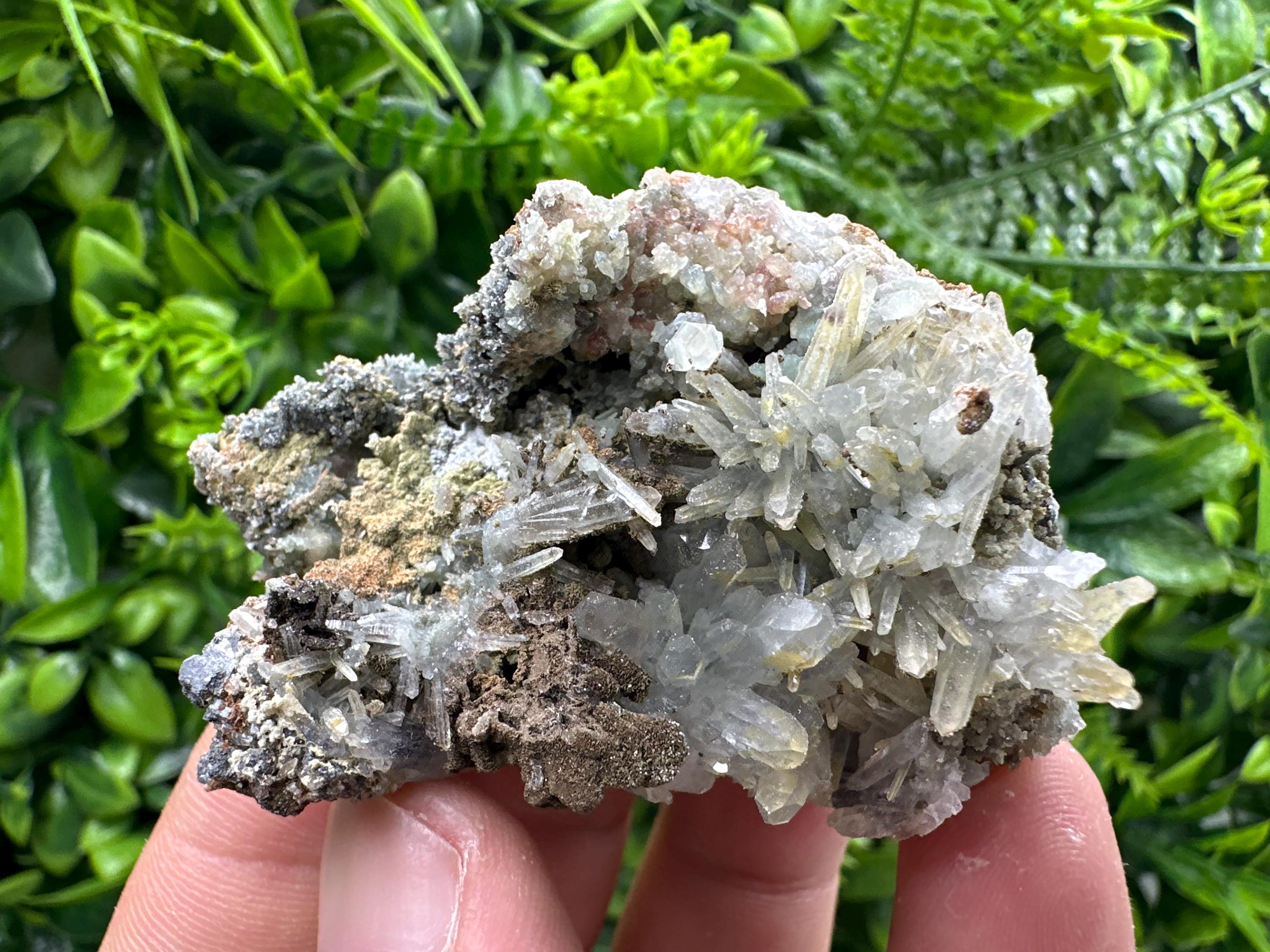 Quartz with Hematite, Chlorite, and Dolomite, Bulgaria Crystal Stone