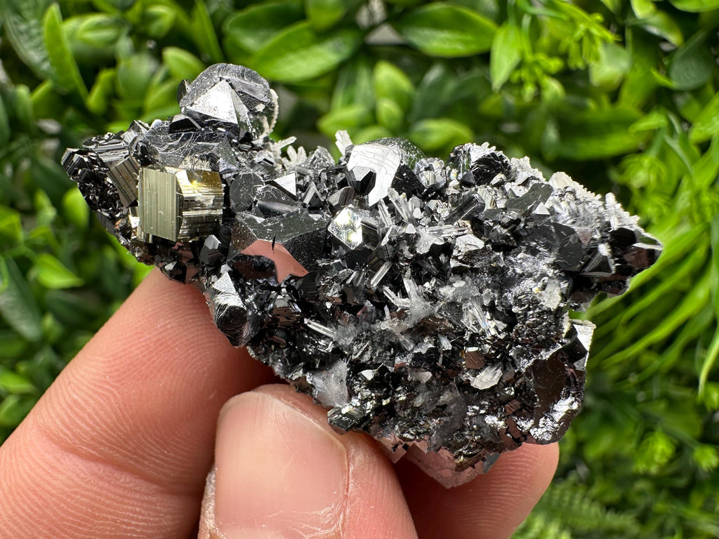 Galena Sphalerite Pyrite Quartz Mineral Specimen, Borieva Mine, Bulgaria Home Decor (5x3x1.5 cm)
