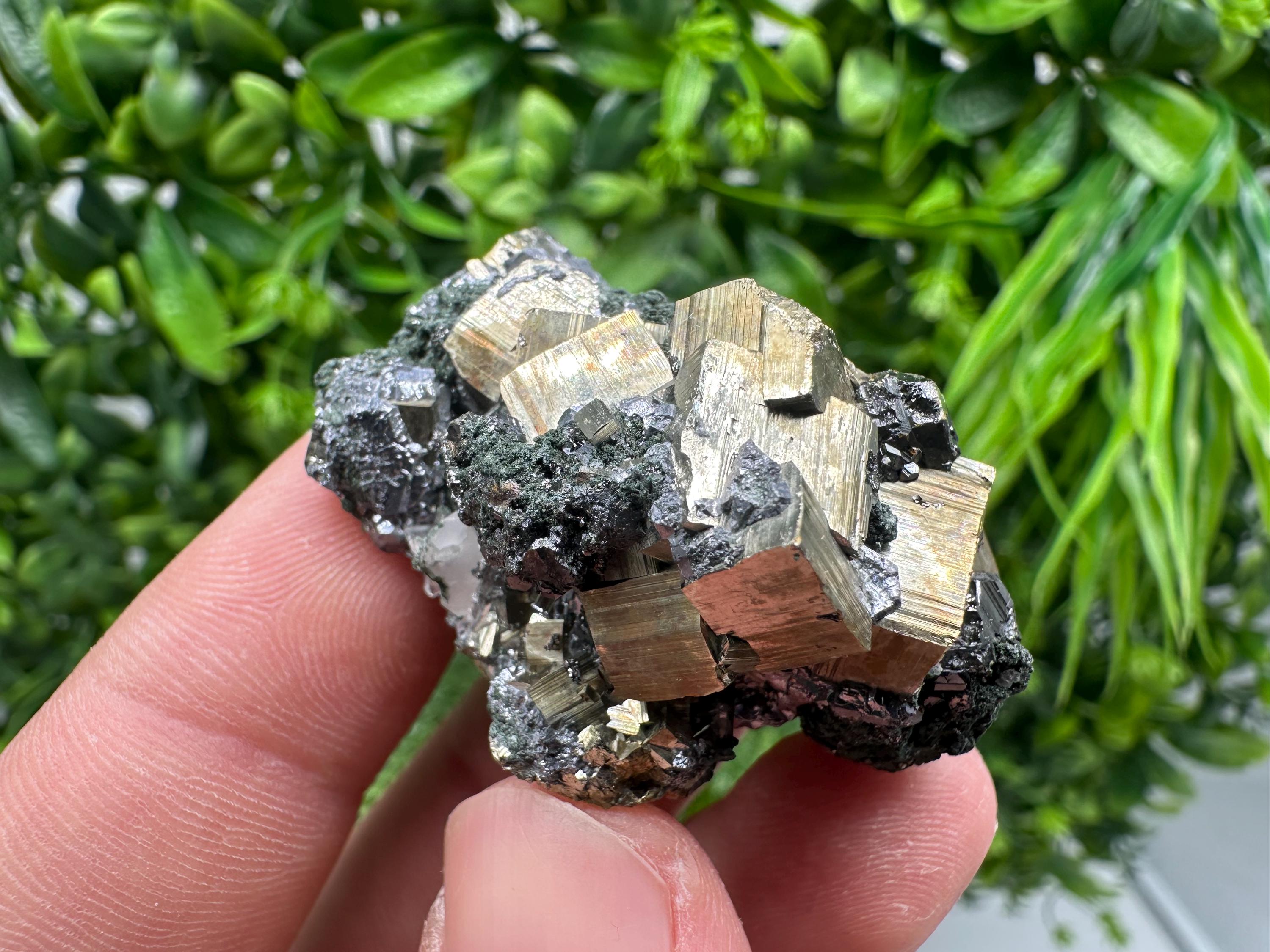Rainbow Pyrite Siderite Mineral Specimen: Madan Bulgaria Collectible