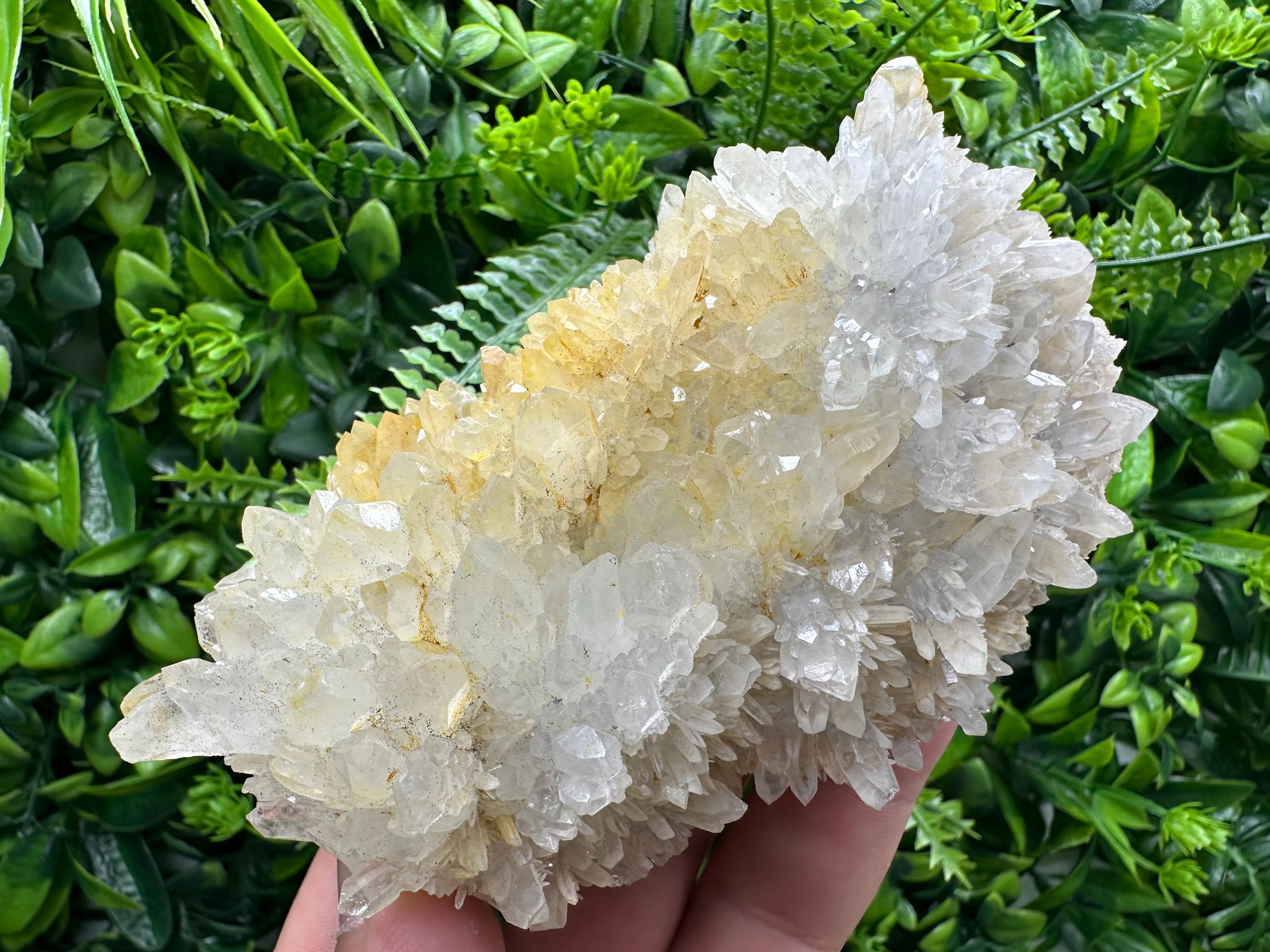 Limonite Quartz Crystal Cluster: Iron Oxide Mineral Specimen
