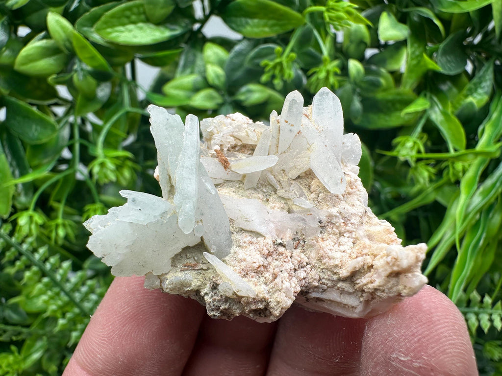 Green Quartz on Rhodochrosite Matrix, Madan Bulgaria Mineral Specimen