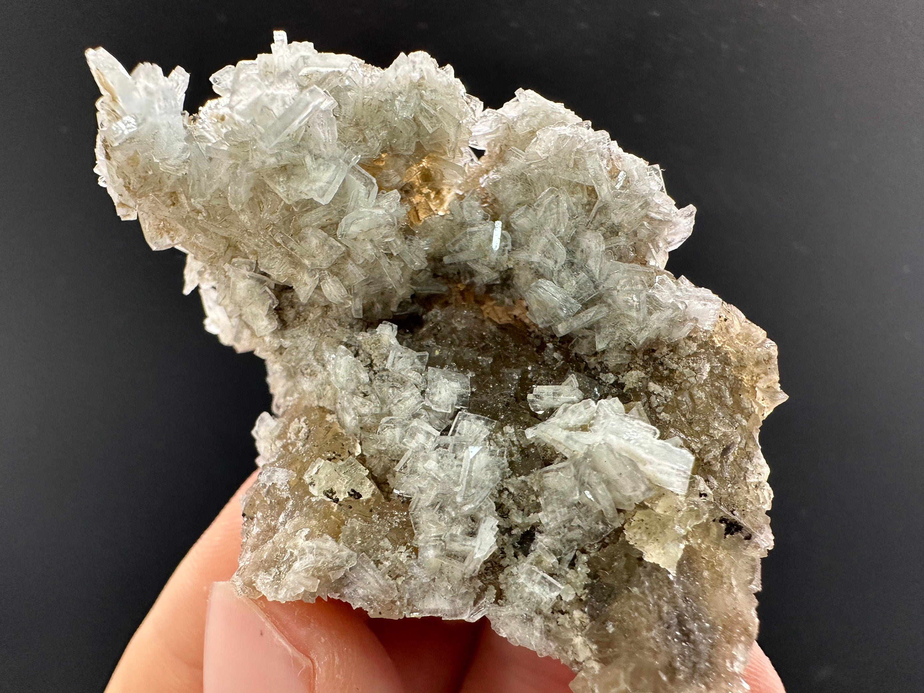 Blue Barite on Yellow Fluorite Mineral Specimen from Spain