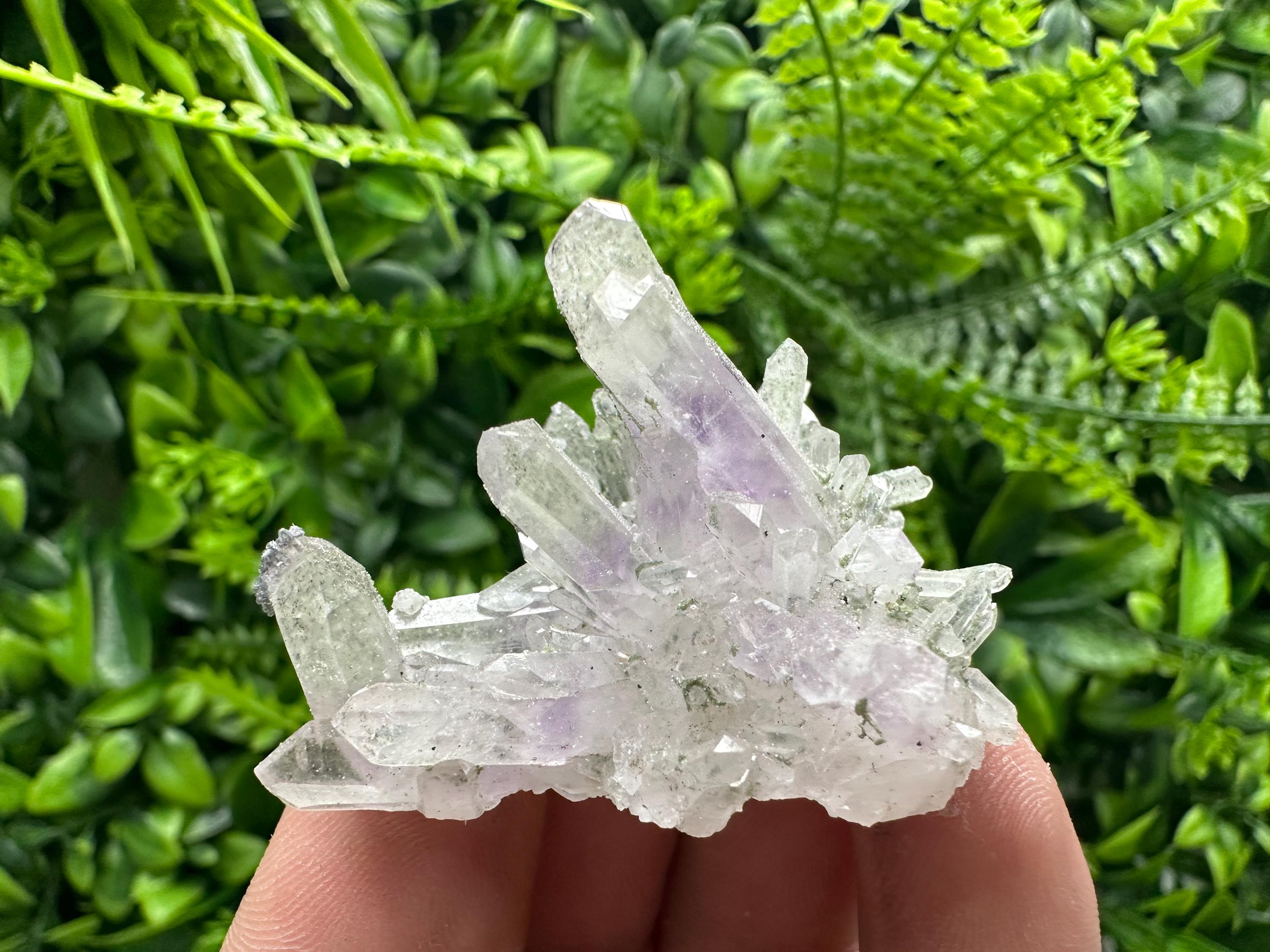 Amethyst Quartz with Calcite and Chlorite, Rare Mineral Specimen