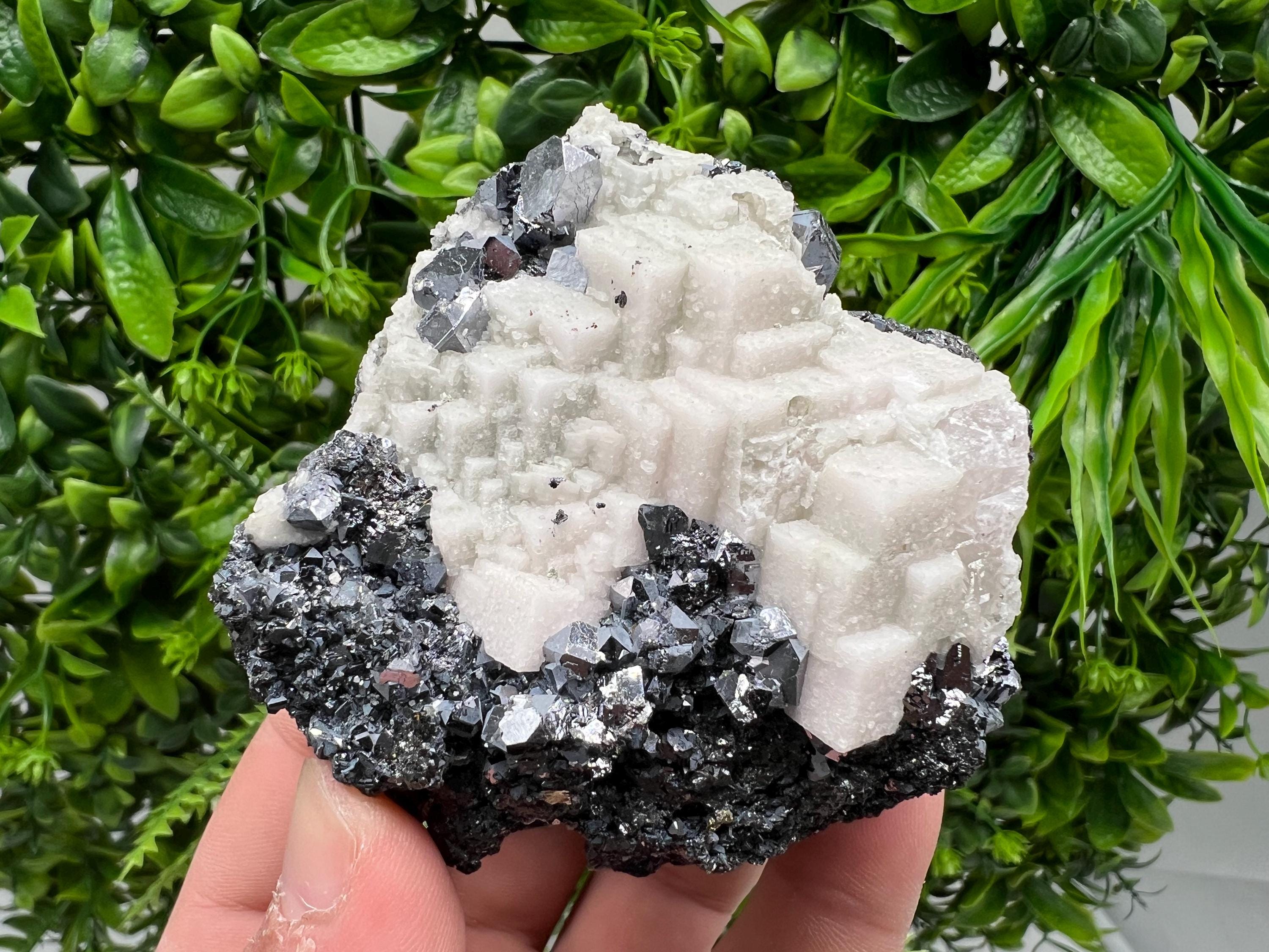 Stunning Shpinel Galena on Sphalerite,Calcite from Borieva mine,Madan,Bulgaria,Natural,collectible mineral specimen,home decor,collectible’s