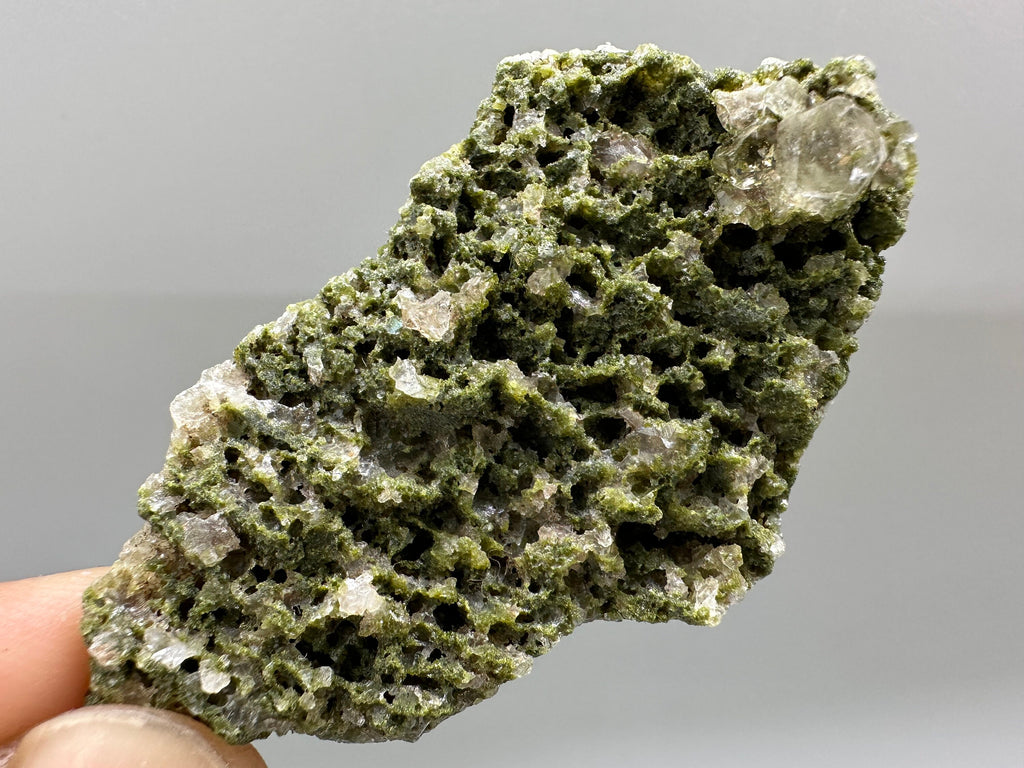 Rare Green Epidote with Quartz Crystals: Eastern Anatolian Decor Stone