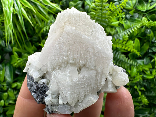 Calcite on Galena Mineral Specimen, Bulgaria Crystal Decor