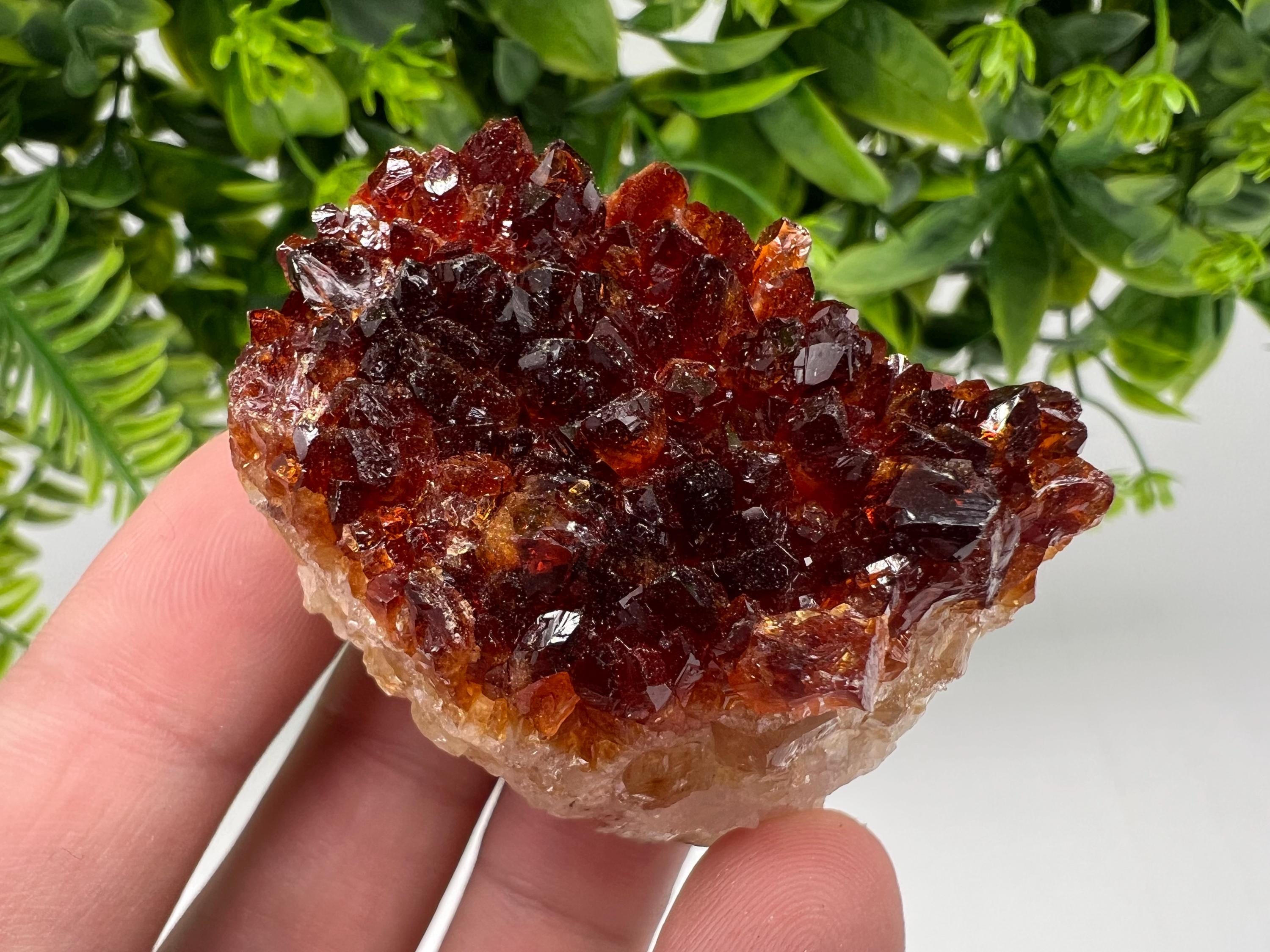 Citrine Crystal Cluster with Hematite Inclusions - Brazil