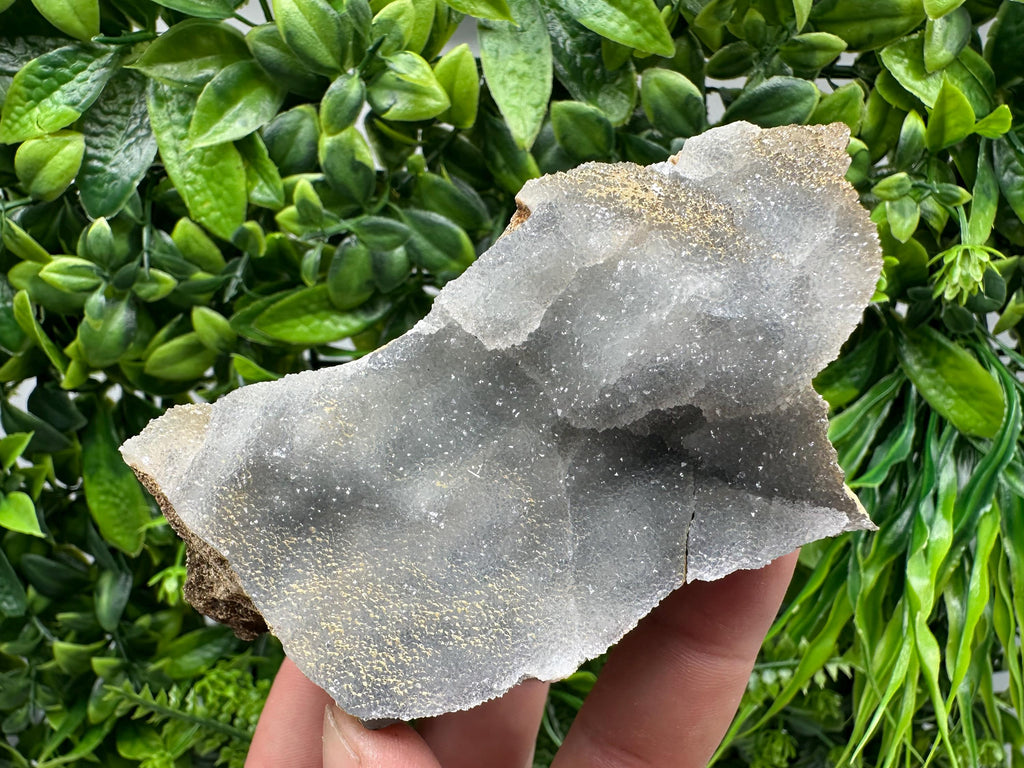 Blue Chalcedony Quartz with Chlorite Inclusions, Bulgarian Mineral Specimen