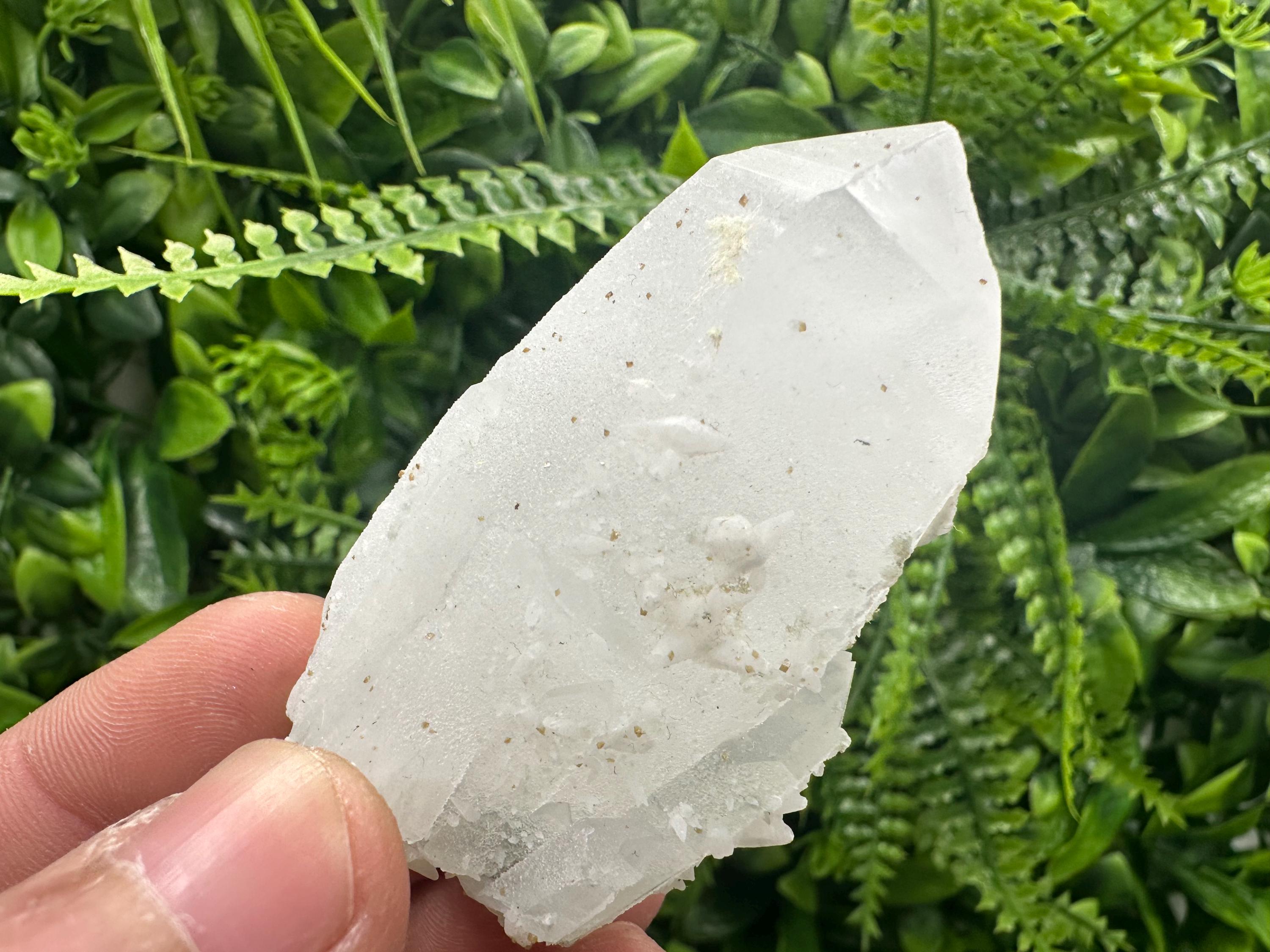 Quartz Cluster with Rhodochrosite and Chlorite Inclusions