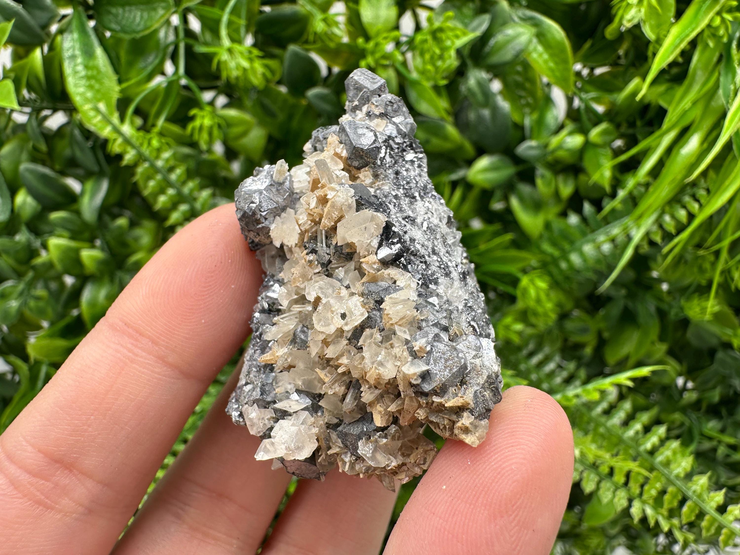Galena Spinel with Quartz and Calcite, Borieva Mine Mineral Specimen