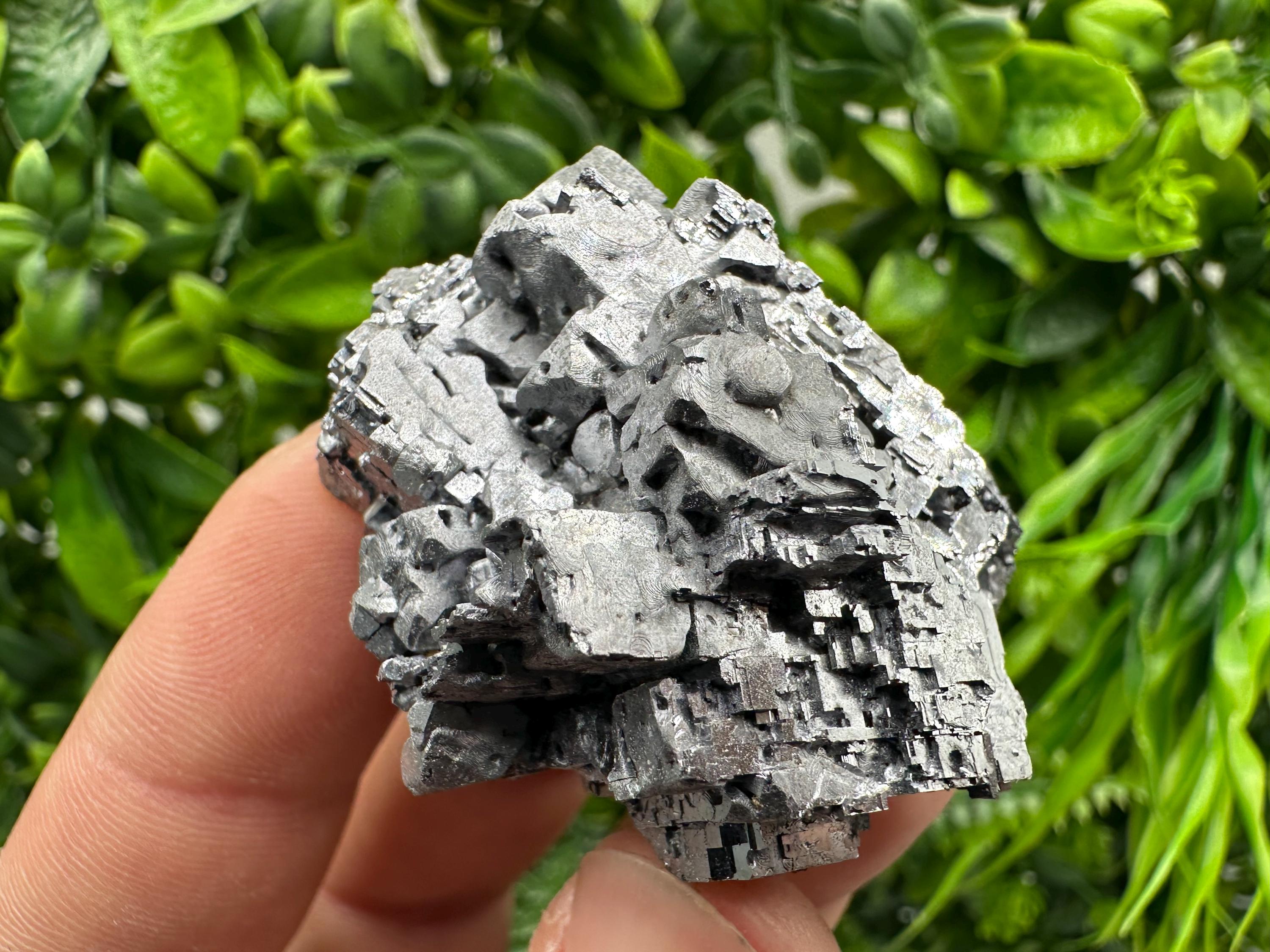 Skeletal Galena on Sphalerite: Natural Mineral Crystal Decor