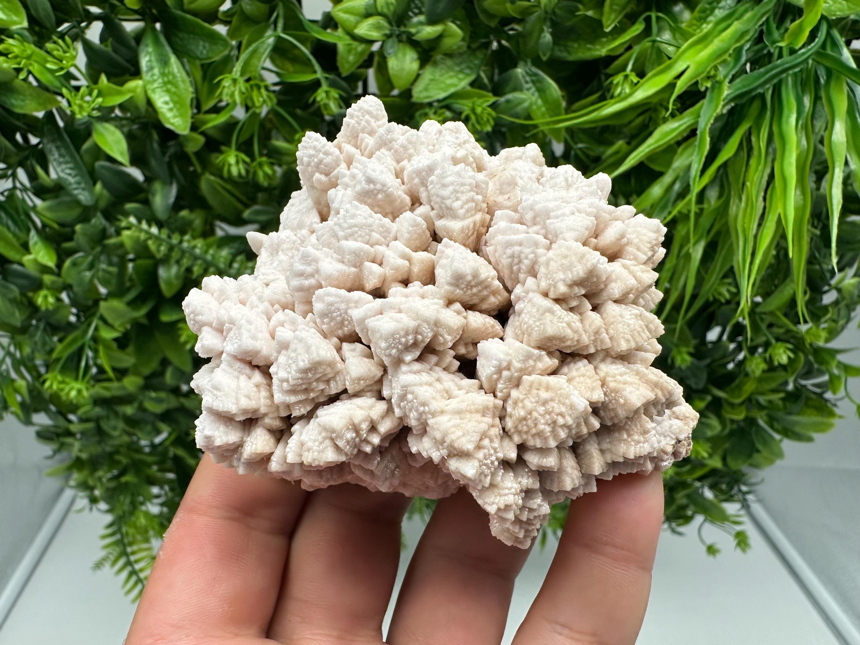 Manganocalcite Mineral Specimen, Bulgaria Pink Calcite, Home Decor