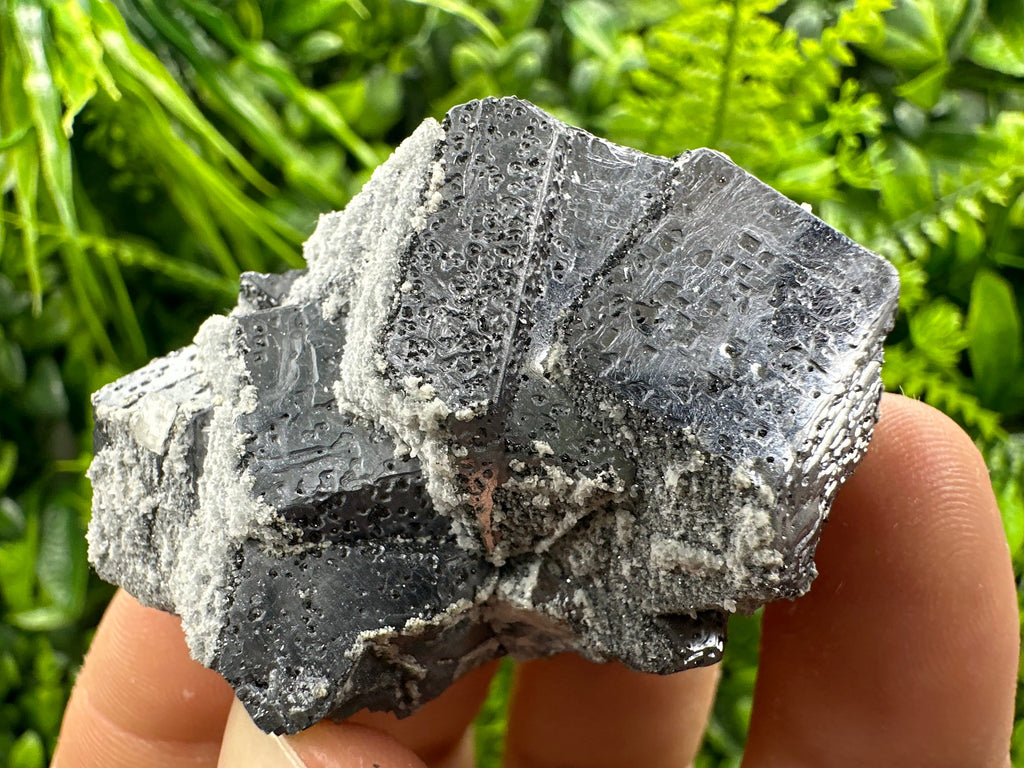 Shiny Galena with Calcite Cluster, Batantci Mine Mineral Specimen