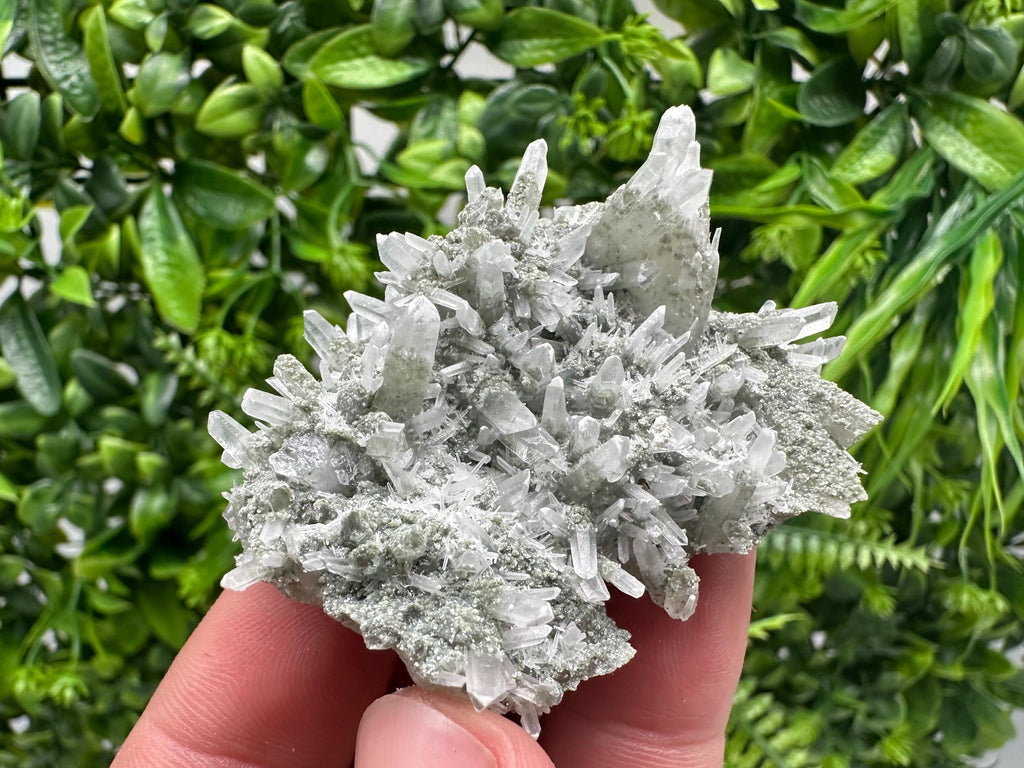 Lovely specimen Green Quartz inclusions Chlorite and Sphalerite/ Natural minerals/ Souvenir crystal gift minerals famous 9th September/Madan