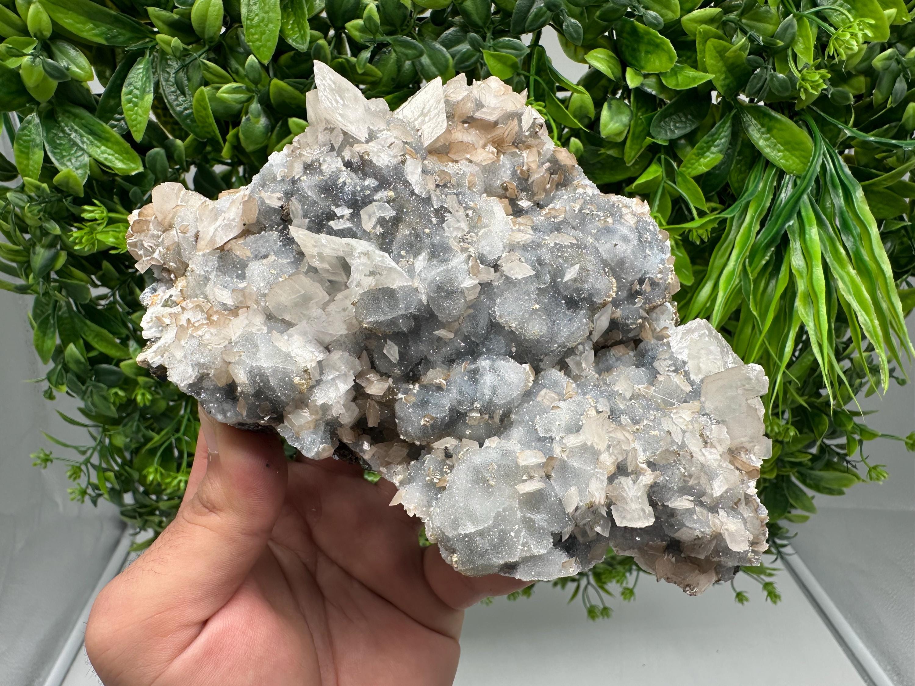 Calcite on Chalcedony Mineral Specimen, Krushev dol Bulgaria
