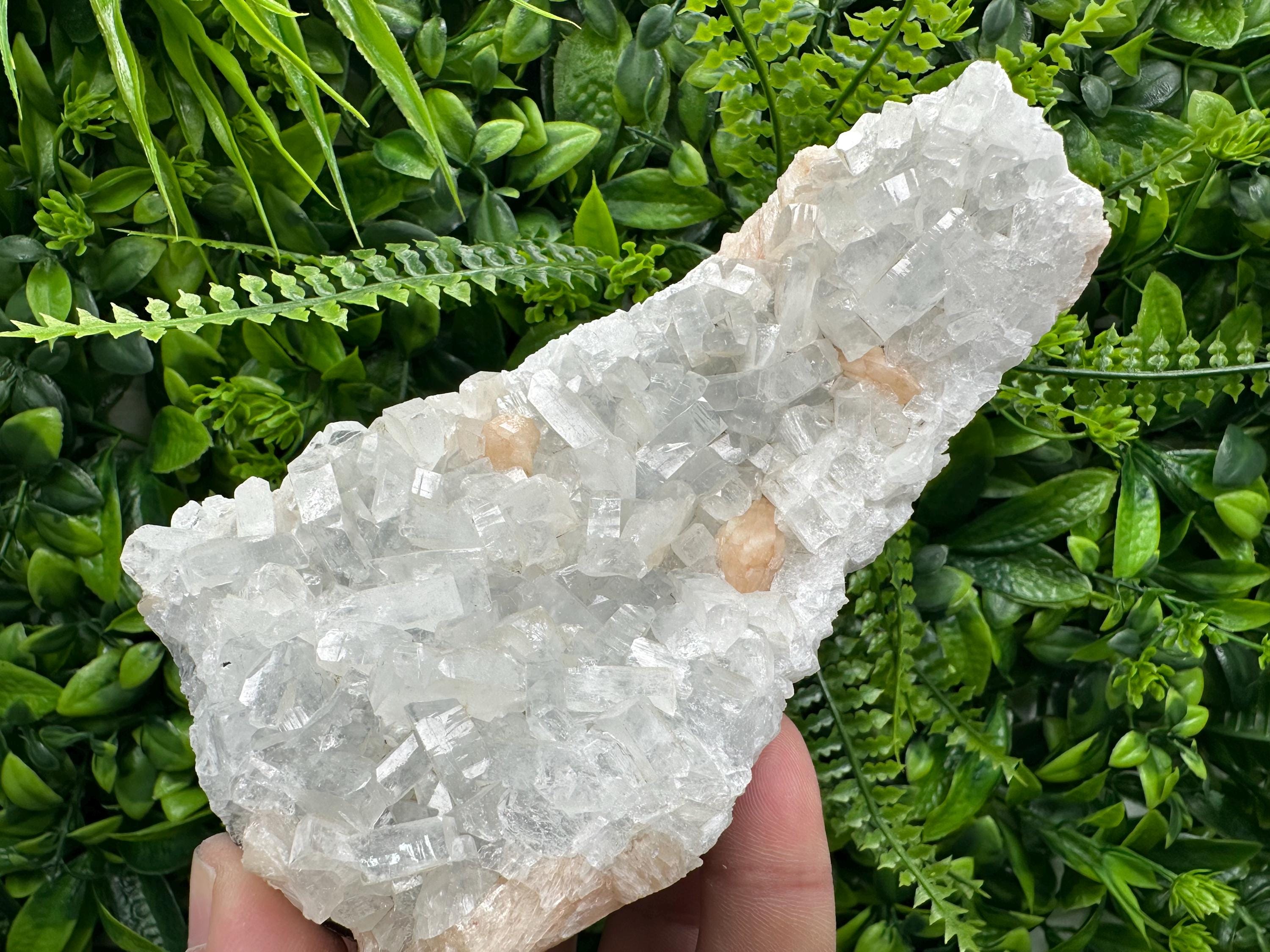 Apophyllite Stilbite on Chalcedony, Natural Mineral Specimen, India