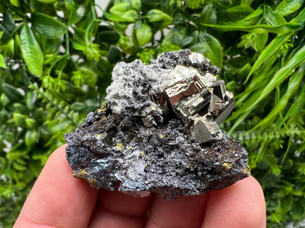 Golden Pyrite Sphalerite Cluster, Madan Bulgaria Mineral Specimen