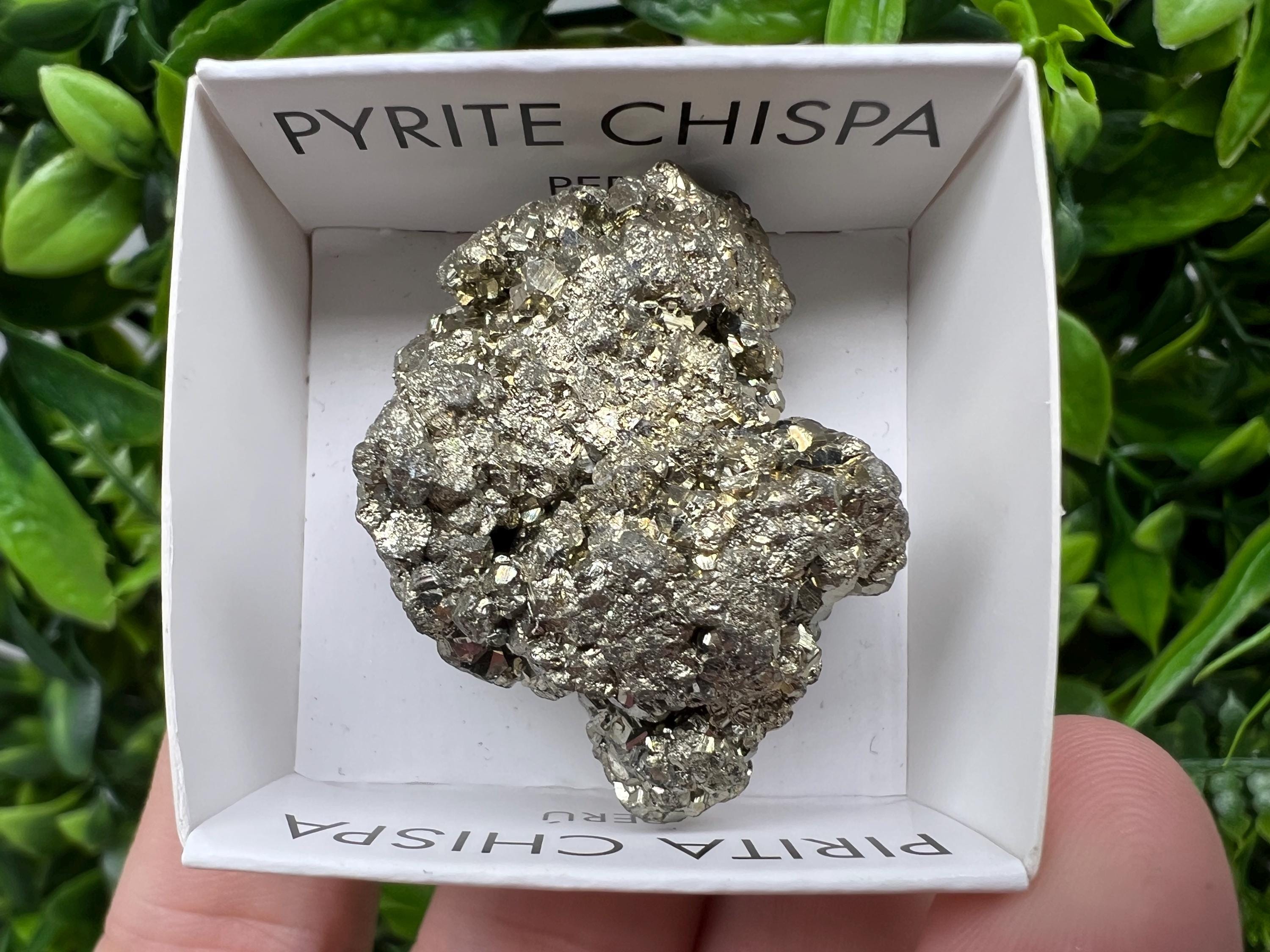 Peruvian Pyrite Cube: Natural Gold Mineral Specimen, Home Decor Stone (3/3.7cm