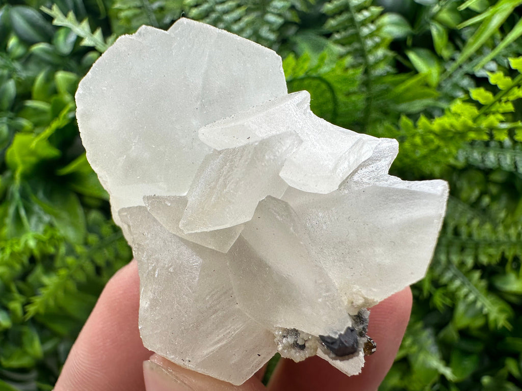 White Calcite on Matrix, Madan Bulgaria Mineral Specimen