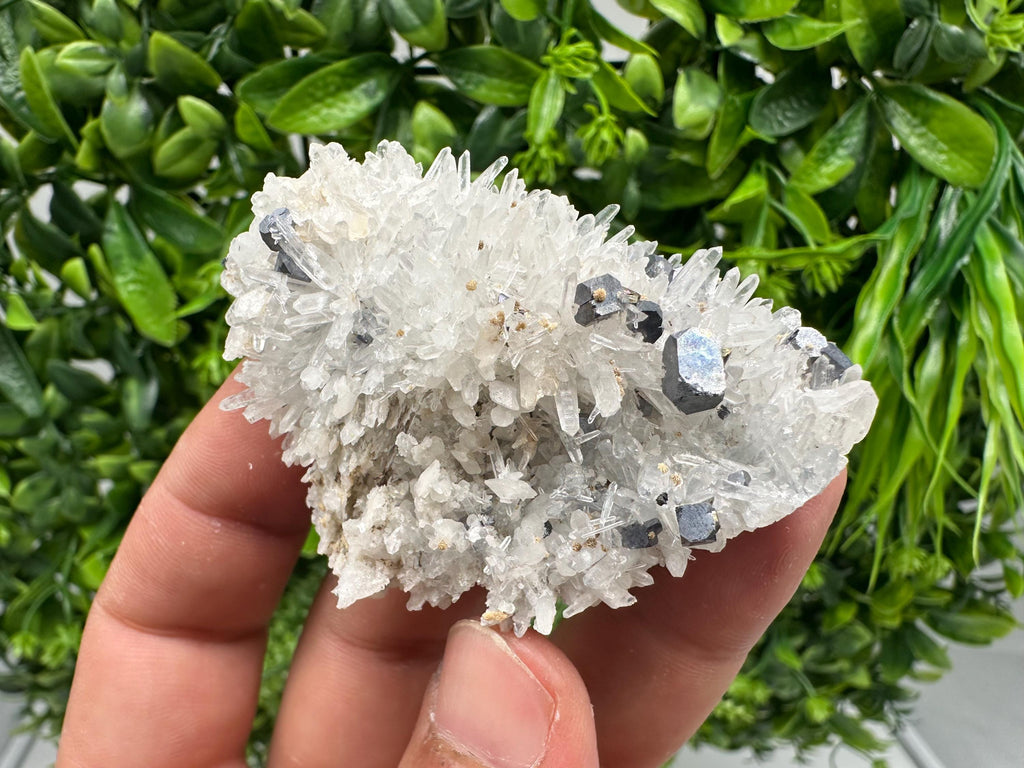 Wonderful Calcite,Sphalerite,Galena on Needle Quartz from Borieva mine,Madan,Bulgaria,natural,collectible mineral specimen,home decor stone
