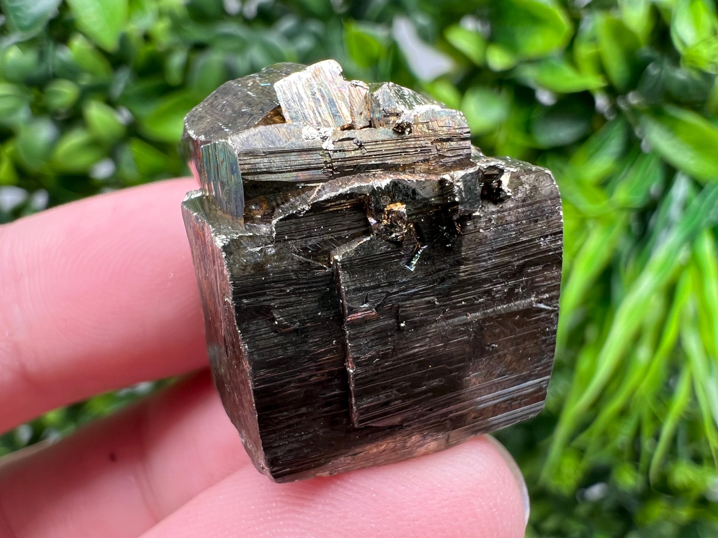 Rainbow Pyrite with Calcite, Natural Minerals from Borieva Bulgaria