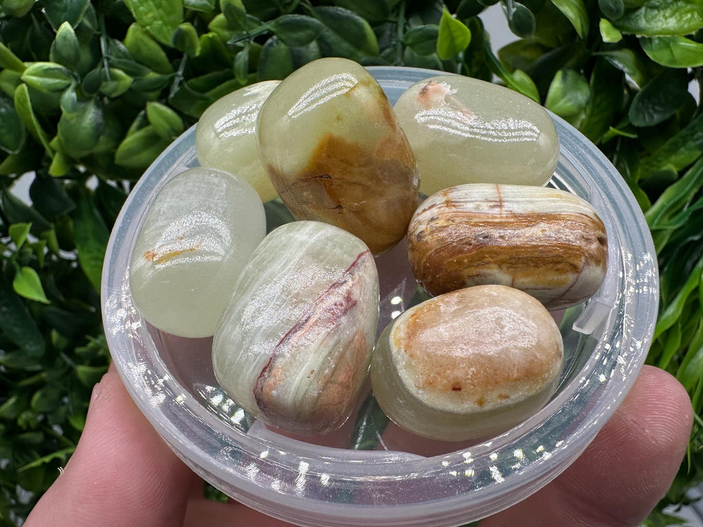 Green Marble Onyx Tumbled Stone: Polished Healing Crystal
