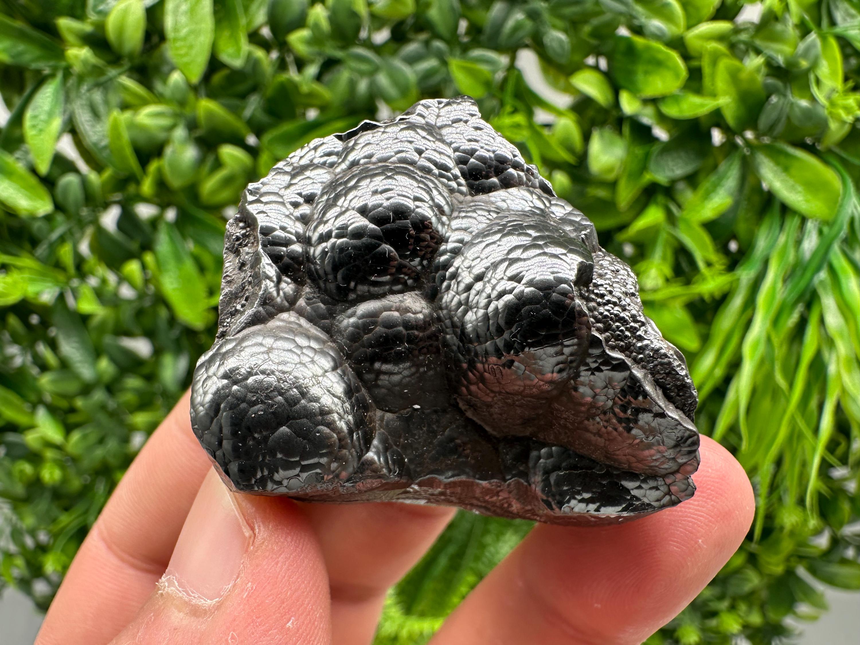 Botryoidal Black Hematite Specimen: Moroccan Crystal for Reiki Chakra