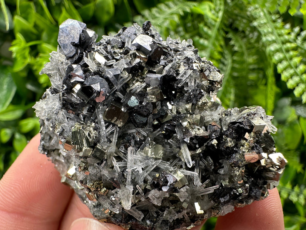 Galena Sphalerite Pyrite on Quartz: Borieva Mine Crystal Decor